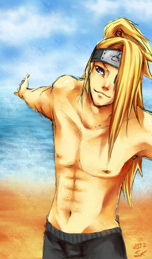 Sexy Deidara on the beach